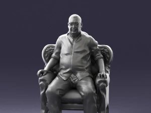 old man sitting 0269 3D Model