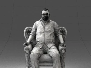 old man sitting 0269 3D Model