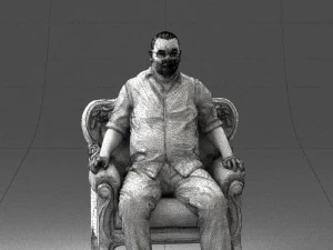 old man sitting 0269 3D Model