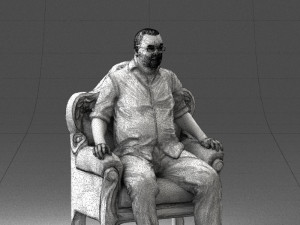 old man sitting 0269 Modèle 3D