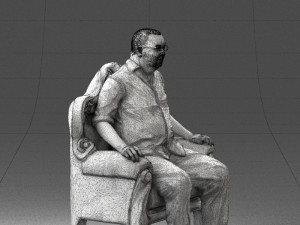 old man sitting 0269 Modèle 3D