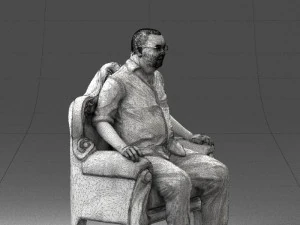 old man sitting 0269 3D Model