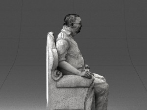 old man sitting 0269 Modèle 3D
