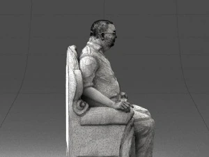 old man sitting 0269 3D Model