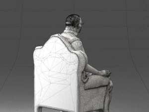 old man sitting 0269 3D Model