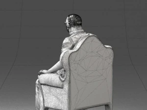 old man sitting 0269 3D Model