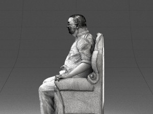 old man sitting 0269 Modèle 3D