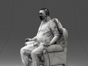 old man sitting 0269 Modèle 3D