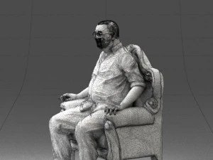 old man sitting 0269 3D Model