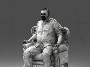 old man sitting 0269 3D Model