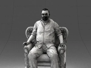 old man sitting 0269 3D Model
