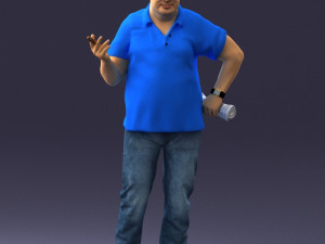 man in blue t-shirt 0271 3D Model
