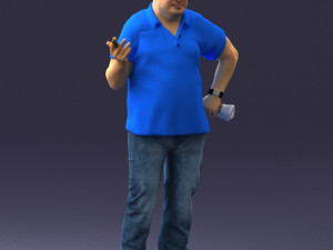 man in blue t-shirt 0271 3D Model