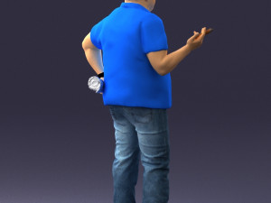 man in blue t-shirt 0271 3D Model