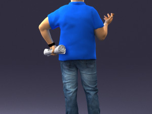 man in blue t-shirt 0271 3D Model