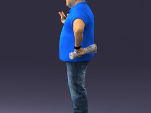 man in blue t-shirt 0271 3D Model
