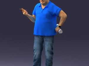 man in blue t-shirt 0271 3D Model