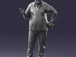 man in blue t-shirt 0271 3D Model