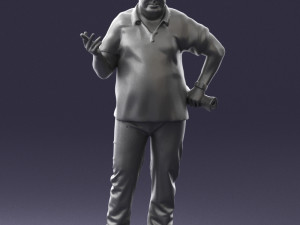 man in blue t-shirt 0271 3D Model