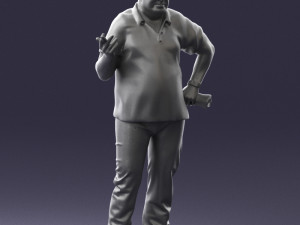 man in blue t-shirt 0271 3D Model
