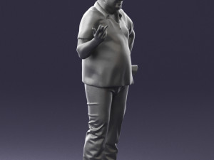 man in blue t-shirt 0271 3D Model