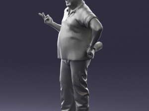 man in blue t-shirt 0271 3D Model