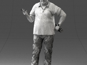 man in blue t-shirt 0271 3D Model