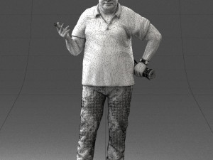man in blue t-shirt 0271 3D Model
