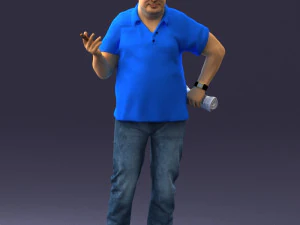 man in blue t-shirt 0271 3d print ready 3D Print Model
