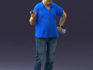 man in blue t-shirt 0271 3d print ready 3D Print Model