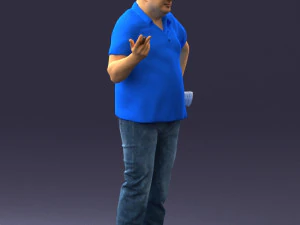 man in blue t-shirt 0271 3d print ready 3D Print Model