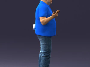 man in blue t-shirt 0271 3d print ready 3D Print Model