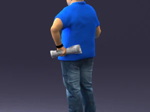 man in blue t-shirt 0271 3d print ready 3D Print Model