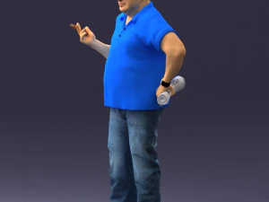 man in blue t-shirt 0271 3d print ready 3D Print Model