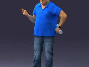 man in blue t-shirt 0271 3d print ready 3D Print Model