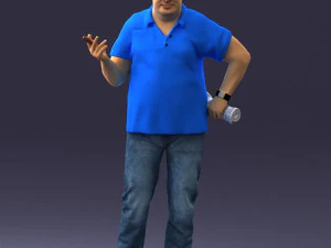 man in blue t-shirt 0271 3d print ready 3D Print Model
