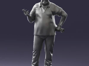 man in blue t-shirt 0271 3d print ready 3D Print Model