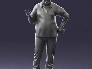 man in blue t-shirt 0271 3d print ready 3D Print Model