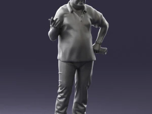 man in blue t-shirt 0271 3d print ready 3D Print Model