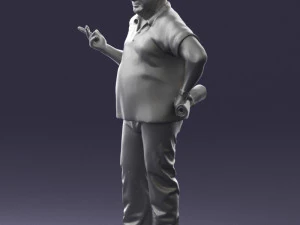 man in blue t-shirt 0271 3d print ready 3D Print Model