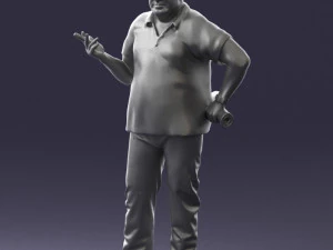 man in blue t-shirt 0271 3d print ready 3D Print Model