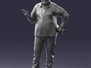 man in blue t-shirt 0271 3d print ready 3D Print Model