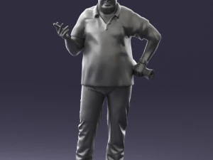 man in blue t-shirt 0271 3d print ready 3D Print Model