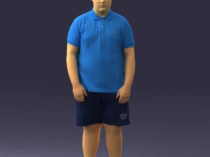 chłopiec w niebieskiej koszulce 0272 Model 3D