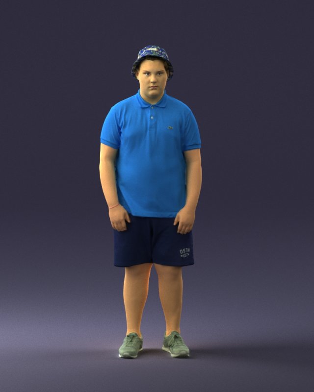 boy in blue t-shirt 0272 3d print ready 3D प्रिंट मॉडल .c4d .max .obj .3ds .fbx .stl .blend 
