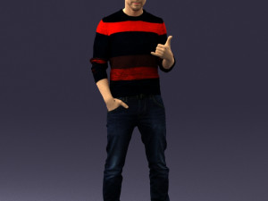 man in pose 0282 3d print ready Model do druku 3D