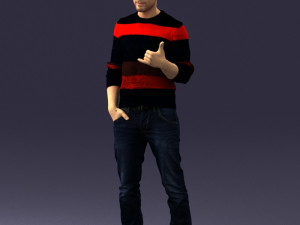 man in pose 0282 3d print ready Model do druku 3D