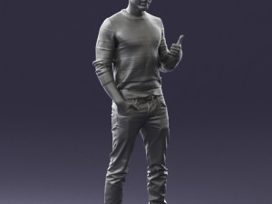 man in pose 0282 3d print ready Model do druku 3D