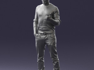man in pose 0282 3d print ready Model do druku 3D