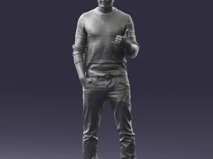 man in pose 0282 3d print ready 3D Print Model